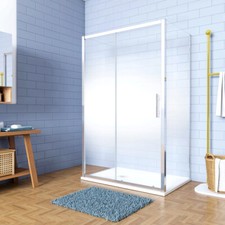 190 CM BOX DOCCIA A TRE LATI PORTA SCORREVOLE VETRO SERIGRAFATO OPACO GRADUALE