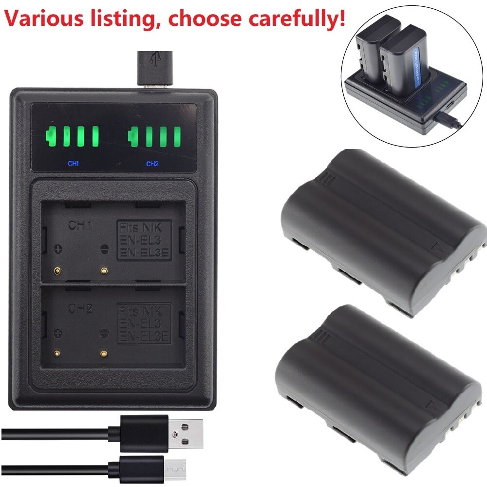 Battery or charger for Nikon D50 D70s D80 D90 D100 D200 D300 D300s