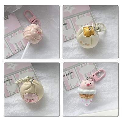 Cute Three-dimensional Animal Pendant Keychain Backpack Earphone Case Charm Gift