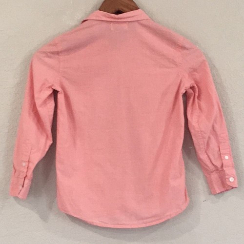Old Navy Boys Sz S 6/7 Salmon Chambray Button Shirt 100% Cotton - Picture 3 of 11