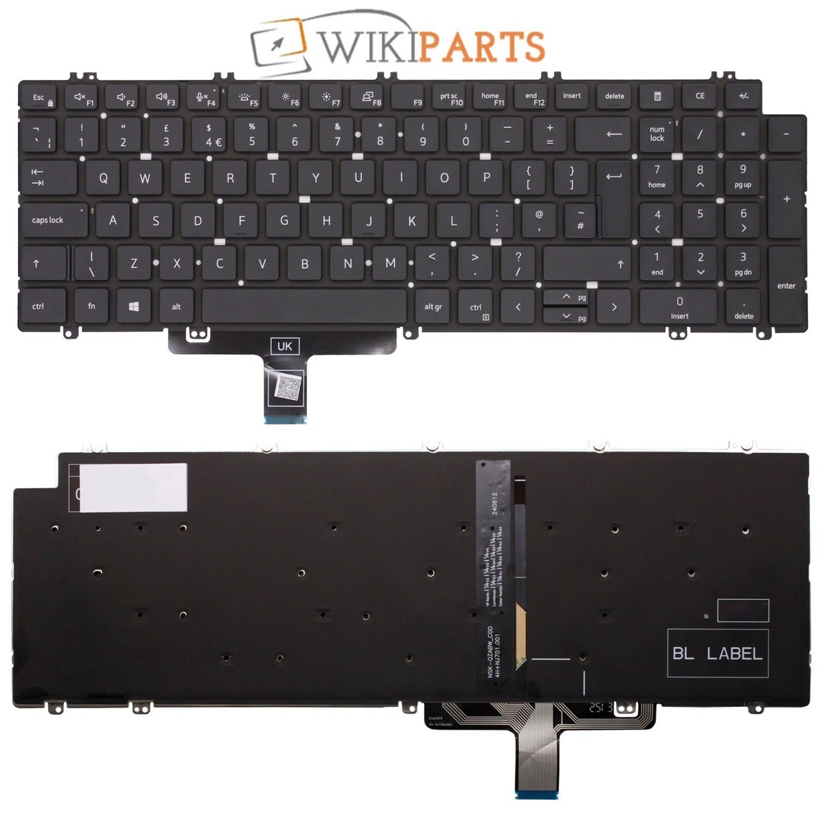 Tastiera Retroilluminata Dell Per Latitude 5520/5530 E 3560/3570 – Layout UK Inglese, Nera, 0T6FVY