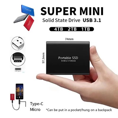 Hard Disk USB3.1 HighSpeed Hard Drive Type-C Solid Disk 2TB 4TB External SSD
