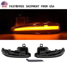 Sequential LED Side Mirror Turn Signal Lights Smoked For 2016-2022 Toyota Tacoma