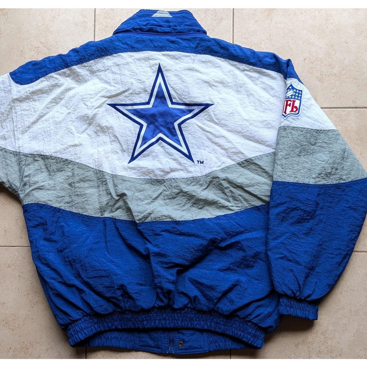 Dallas Cowboys 1993 APEX puffer Wave jacket zip M blue