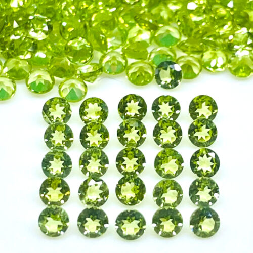 100 Pezzi Peridoto Naturale 2,8mm Taglio Tondo Alta Qualità Pietre Preziose Sciolte Non Trattate - Foto 2 di 8