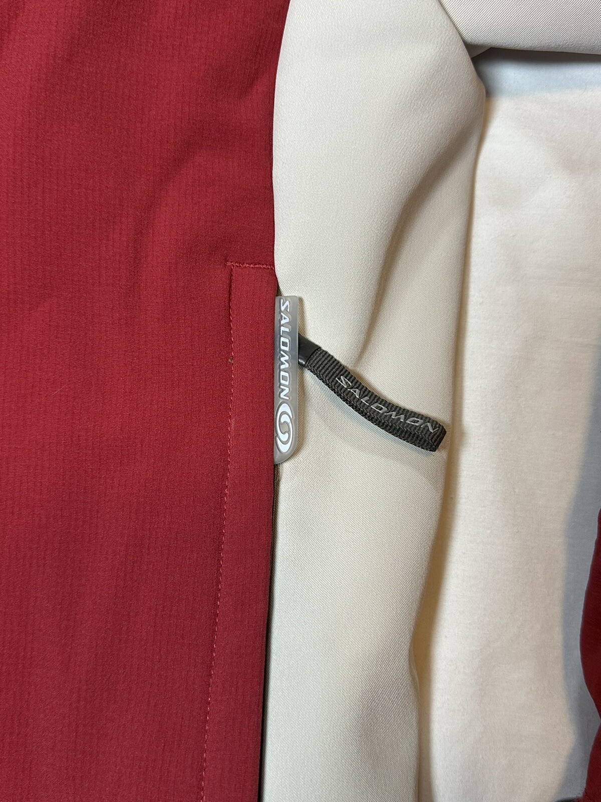 Salomon Smart Skin Jacket Foderato Pile Resistente Acqua Rosso Donna Cappuccio Medio