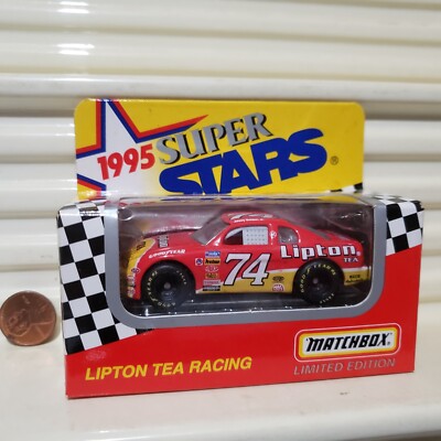 Matchbox 1995 #74 JOHNNY BENSON JR. LIPTONS TEA Super Stars Car Nu in  Mint Box