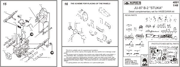 AIRES HOBBY MODELS 4001 - Ju-87 B-2 "STUKA" DETAIL SET (HASEGAWA) - 1/48 RESIN - Immagine 4 di 4
