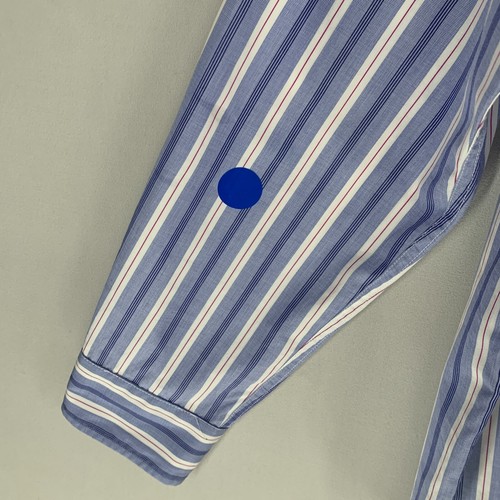 Frank & Eileen Me Paul Shirt L Blue White Striped Cotton Button Down Casual * - Picture 11 of 13