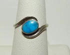 Vintage Artist Signed Sterling Silver Turquoise Ring Size 6