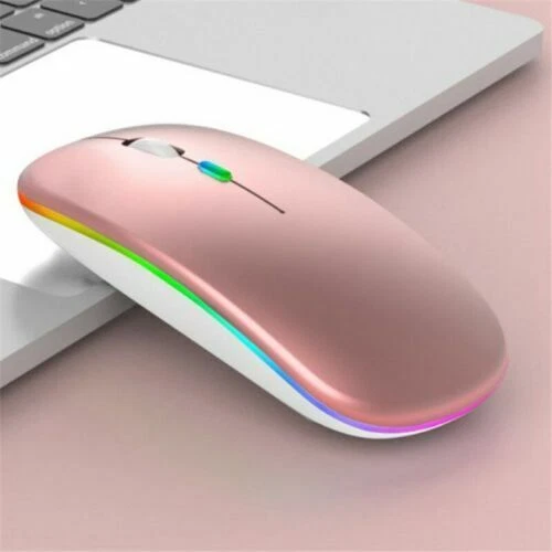 Cordless Optical Mice Wireless Led Mouse Light Pc For Laptop Rechargeable+USB - Image 4 of 4