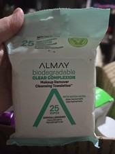 ALMAY Biodegradable Clear Complexion Makeup Remover Cleansing Towelettes 25ct.