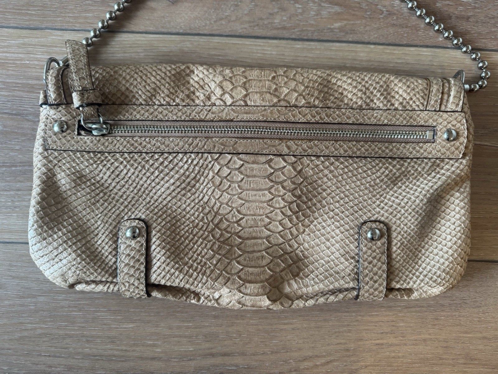 Y2K Coach 14802 Python Embossed Leather Beige Sho… - image 10