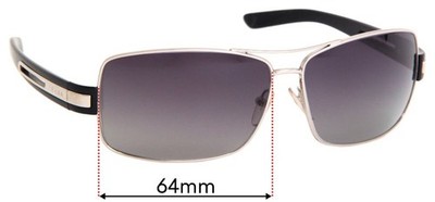 SFx Replacement Sunglass Lenses fits Prada SPR54I & PR54IS - 64mm Wide
