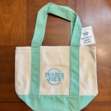 Trader Joe s Limited Edition 2026 Drop Mini Canvas Tote Green Bag NEW US STOCK