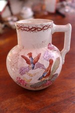 Antike Villeroy & Boch Kanne Wallerfangen um 1900 – Vogelmotiv – selten