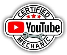 2PCS Certified YouTube Mechanic Sticker – Funny Tool Box Decal, Hard Hat 2"