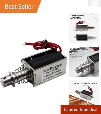 Compact 20mm Linear Solenoid DC12V 2A with 65N Force - Ideal for Control Systems