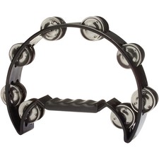 Stagg Double Row Cutaway Tambourine with 16 Jingles Black