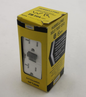 Hubbell GFT20W Self Test GFCI Receptacle