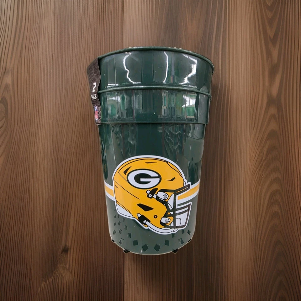 Green Bay Packer Cups 2 Per Pack (10 Packs 20 cups) - Image 2 of 2
