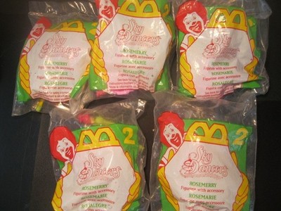 Sky Dancers  ''Rosemerry Figurine With Accessory 5 Toy Lot''  NIP McDonald's 1996