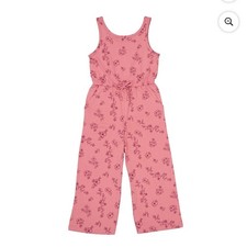 Wonder Nation Wide Leg Jumpsuit, Size Medium 7/8 Coral Petals Sleeveless NWT