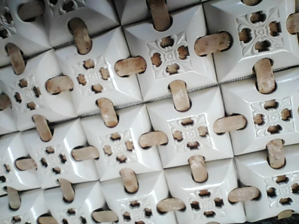 PLASTIC FLEX Plasticflex Purse Vtg 40s Tile Bag Clutch Handbag ivory/white - Image 2 of 4