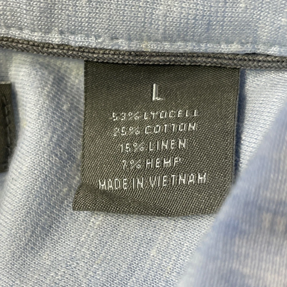 Daniel Cremieux Shirt Mens Large Blue Linen Hemp Signature Collection  Casual - Image 2 of 4