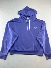 Puma Modern Sport Cropped Hoodie Women s S Purple Athletic Sweatshirt