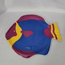 Taipro Large Melamine Serving Tray ~Nautical Fish Shape ~ Tropical Set Of 3