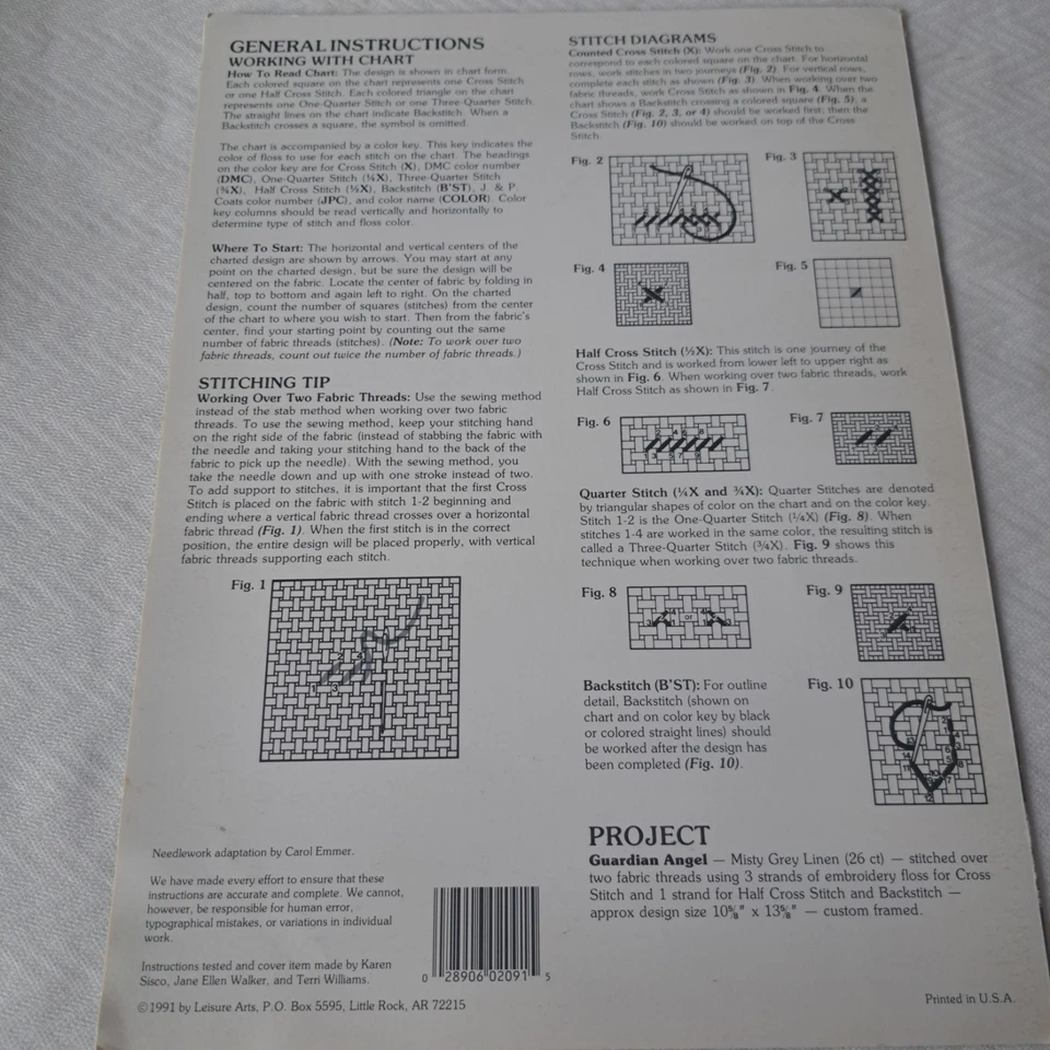 Leisure Arts Guardian Angel Cross Stitch Pattern #2091 - Image 3 of 3