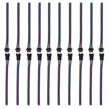 10 Pairs 4pin Jst Sm Female/male Connectors 15cm 22awg Wire For Rgb 5050 3528 Ap
