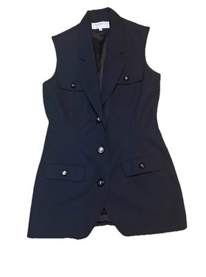 Isaac Mizrahi Unlimited Black Sleeveless Blazer Vest Women s Size 10