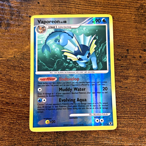 Vaporeon 34/111 Rising Rivals Reverse Holo Rare Pokémon TCG Card (English)