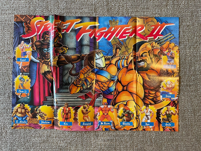Street Fighter II 1992 Dec Game Pro Double-sided Poster *SHIPPED