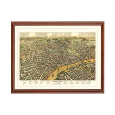 Old Map of Nashville, TN 1958 - Vintage Nashville Tennessee