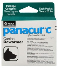 Panacur C Canine Dewormer fenbendazole , 2 gram,White ne  k, White
