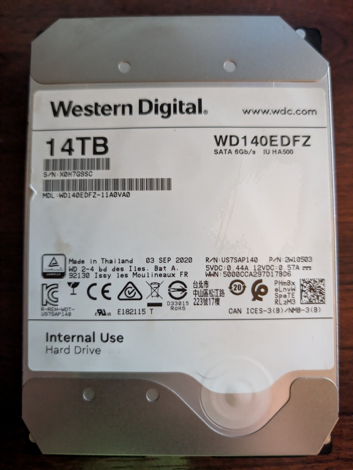 Western Digital 14TB 3.5" SATA 6Gb/s WD140EDFZ HDD