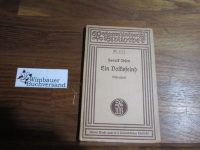 Ein Volksfeind : Schauspiel in fünf Aufzügen Ibsen, Henrik und Wilhelm Lange :