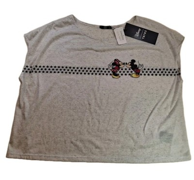 NWT Terez Disney Sz M Mickey And Minnie Mouse Kissing Top T-shirt Relaxed Linen