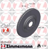 2X Zimmermann Bremsscheibe Coat Z 285.3548.20 FüR Hyundai I30 PDE PD Pden Kona