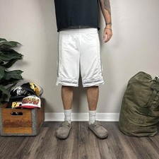 Vintage Nike basketball team white nylon reversible athletic short Men Medium