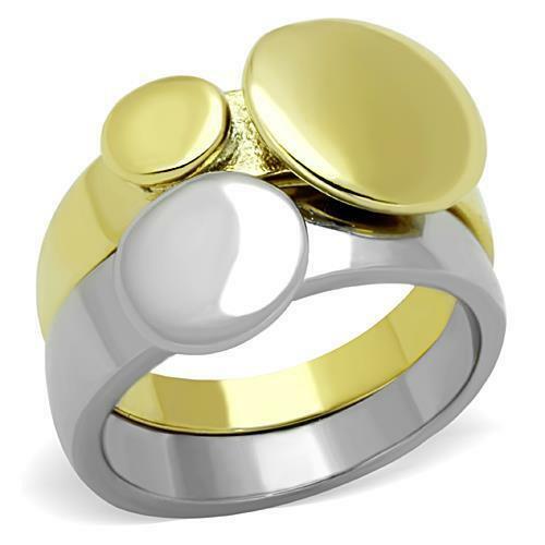 TK1706 - Two-Tone IP Gold (Ion Plating) Stainless Steel Ring