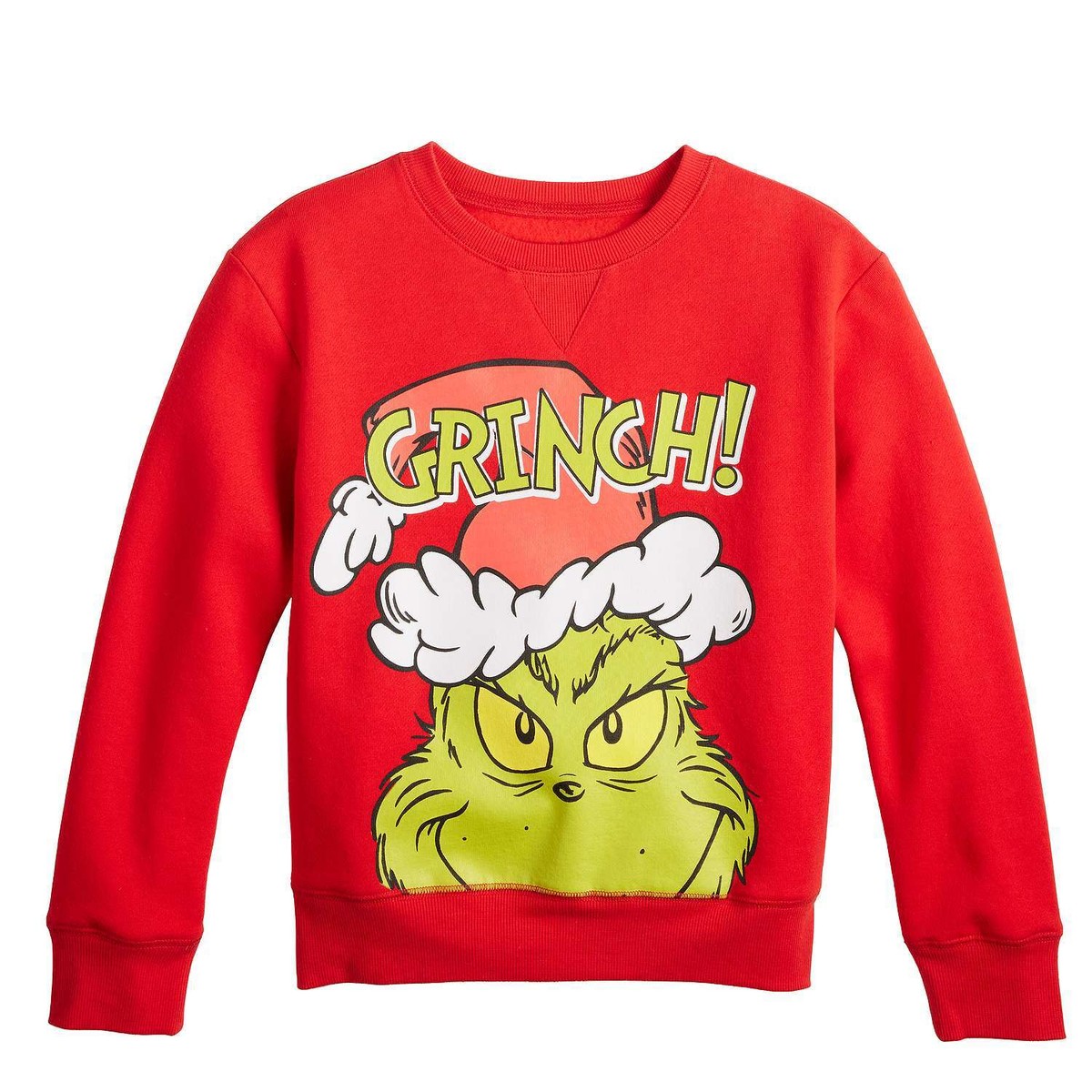 The Grinch Sweatshirt Shirt Boys Christmas Holiday Sz 4-12 Kids Holiday NWT  NEW