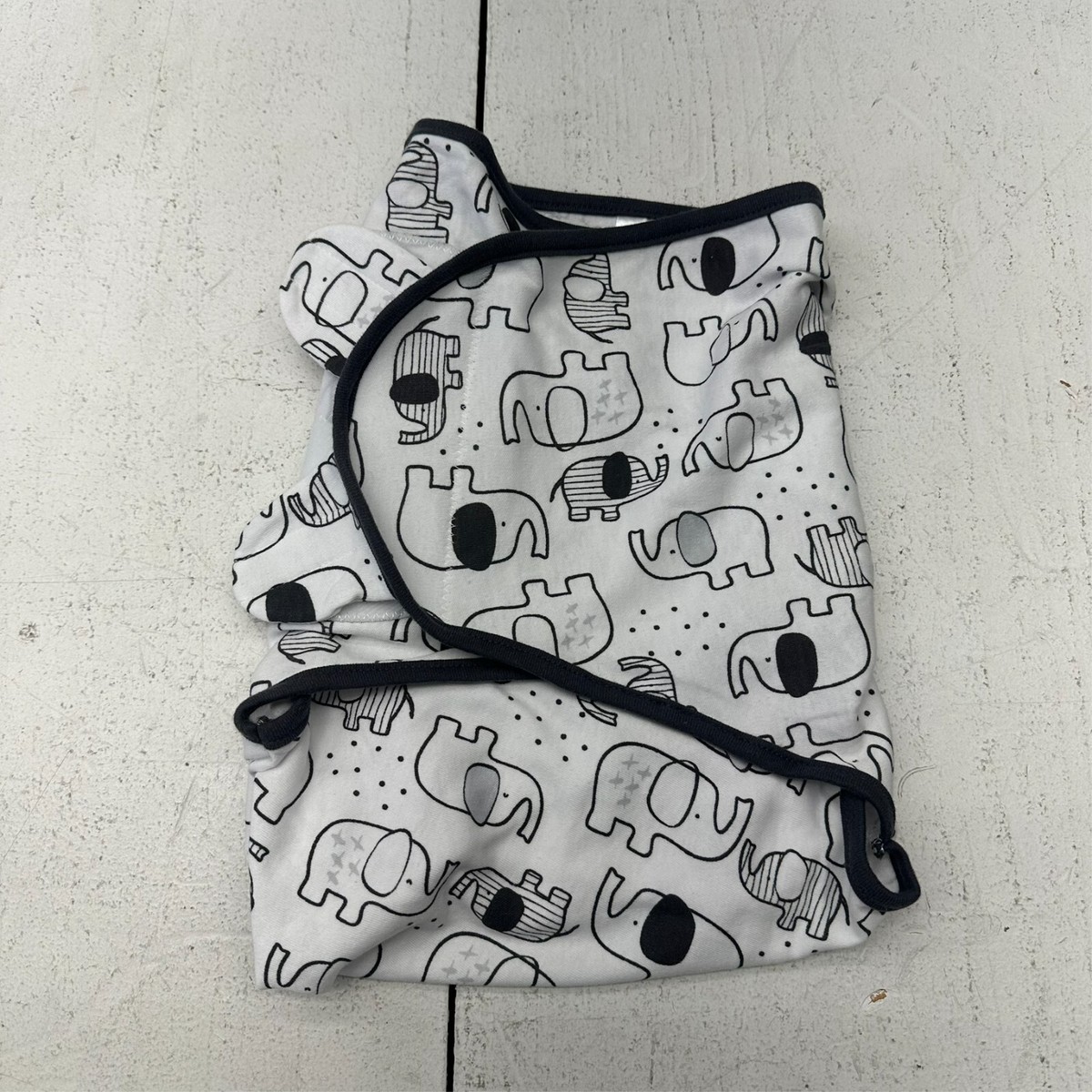 その他 No The Peanutshell White Elephant Graphic Cozy Newborn Swaddle Size S
