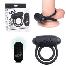 Wireless Remote Control 28 Modes Vibrating Penis Enhancer Cock Ball Ring Bullet