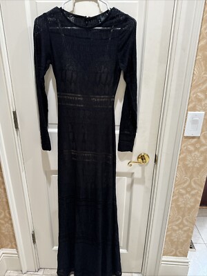 NEW Marciano Women's Size XS Long Sleeve Black Polyester/ Spandex Dress W/  Slip | eBay