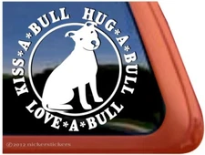 Love-a-Bull Hug-a-Bull Kiss-a-Bull | Vinyl Pitbull Pit Bull Dog Decal Sticker