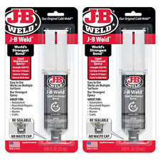 J-B Weld Original Steel Reinforced Epoxy Syringe, High Strength, 2 Pack, Dark Gr